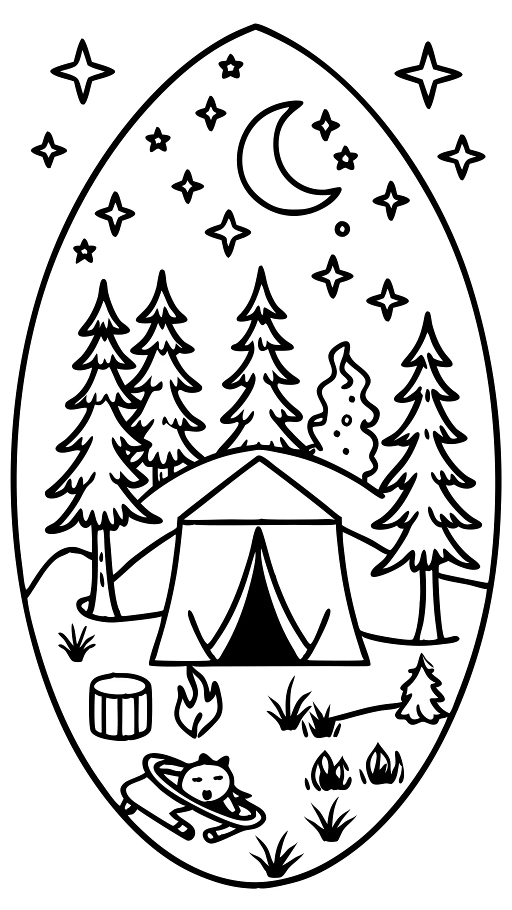 coloriages de camping imprimables